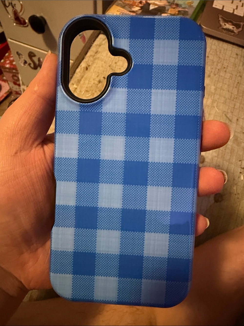 iPhone 16 Blue plaid tough case